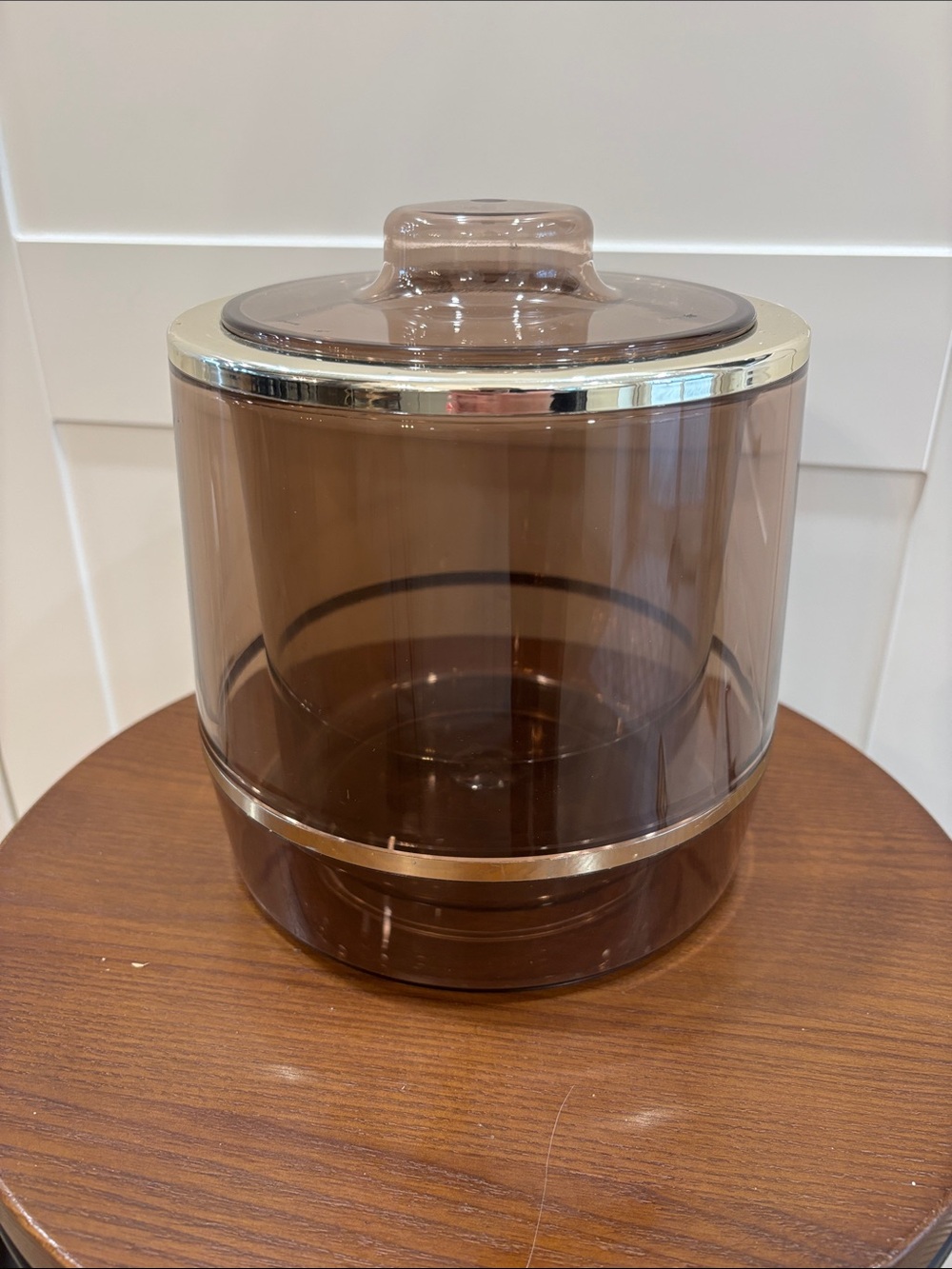 MCM Smoky Brown Acrylic Ice Bucket with Lid